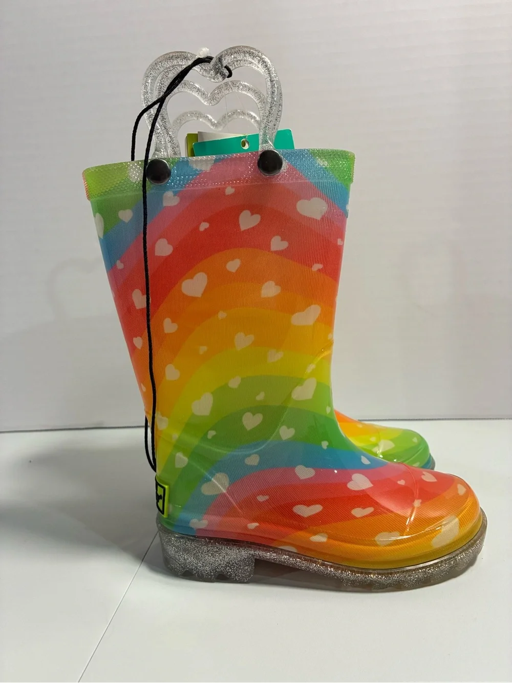 Western Chief Kids Rainbow Heart Rain Boots